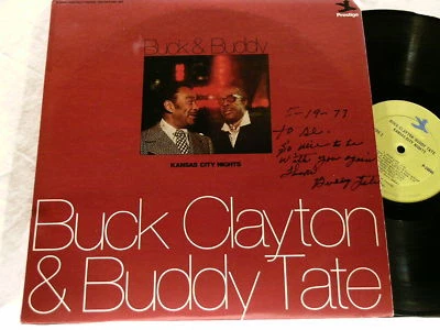 BUCK CLAYTON & BUDDY TATE Kansas City Nights SIGNED 2 LP autographed Foto 1 de 2