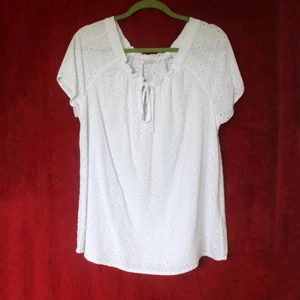 Fat Face Bright White Natural Flower Pattern Embroidery Top Blouse - Size 10 - Picture 1 of 9