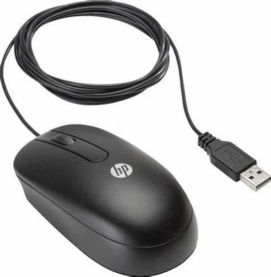HP USB Optical Two Button Mouse - Black (QY777AA) In OEM Packaging - Image 1 of 3