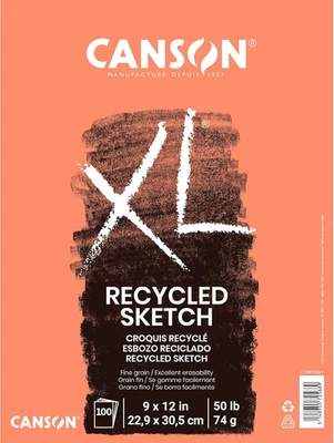 XL Series Sketchbook, Recycled, Foldover Pad, 9X12 Inches, 100 Sheets (50Lb/74G - Image 1 of 4