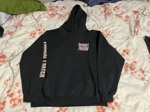 Truckers Prayer Pullover Hoodie Sweatshirt Black Size Large Sleeve Back Hit - Picture 1 of 8