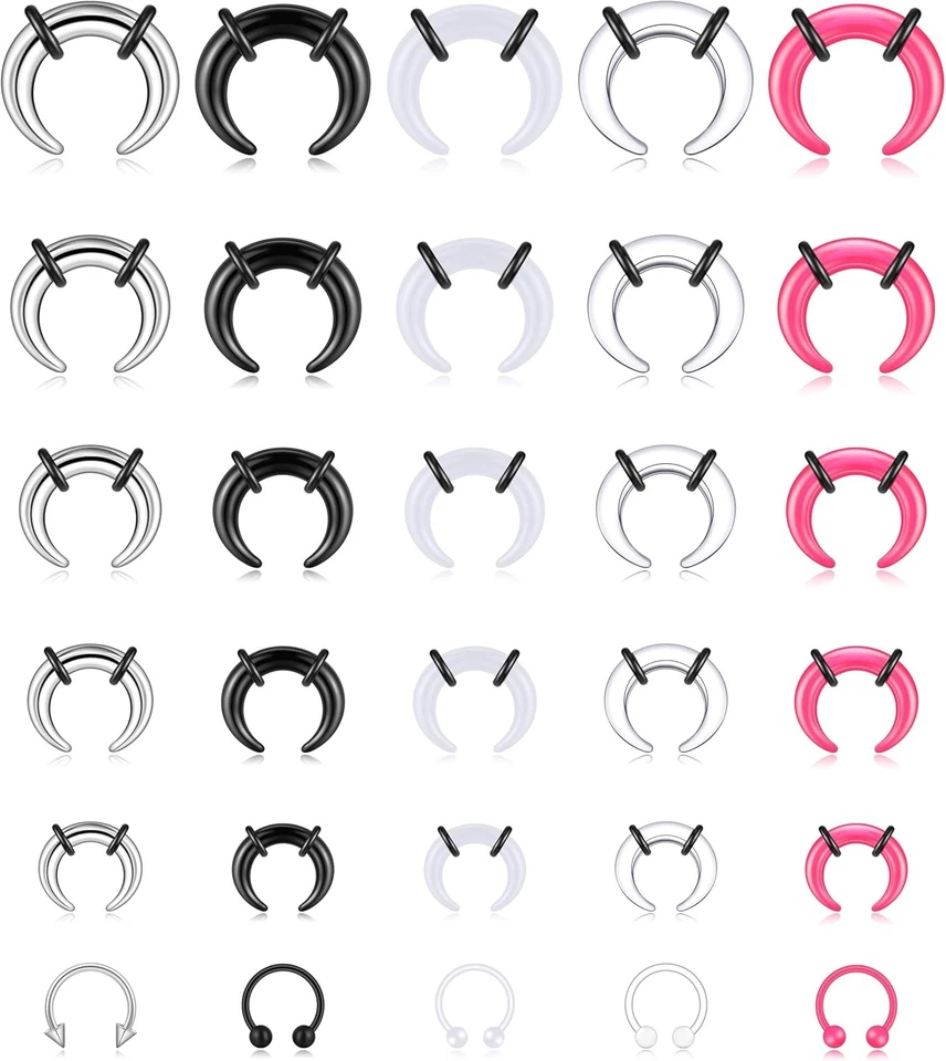 Kit de estiramiento de conos de pinza de tabique acrílico acero inoxidable piercing de tabique... Foto 1 de 4