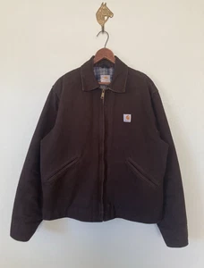 Vintage Carhartt Detroit Jacket Flannel Lined Size Med J200DKB Dark Brown EUC - Picture 1 of 7