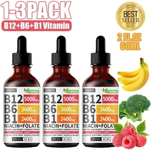 1-3er Pack Vitamin B12 und B6 Liquid Tropfen B12 Sublingual Vitamin B Komplex Hot - Bild 1 von 10