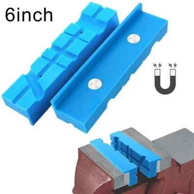 2pcs Magnetic Soft Rubber Pad Jaws for 456 Inch Bench Vise and For Metal Tools - Image 1 of 4