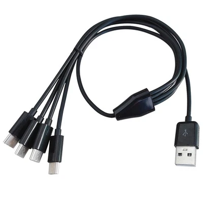 USB Male 4 in 1 Male to 4 Micro USB 2.0 A 6ft/2M Multi Micro USB Charging Cable - Image 1 of 3