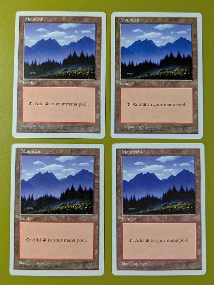 Mountain (445) x4 Fifth Edition 5th 4x Magic the Gathering MTG White Border - Image 1 of 1