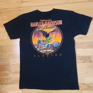 Harley Davidson Tshirt Gr. Large Herren Pocket Tee Petersons Miami Iguana Shirt Slv - Bild 1 von 11