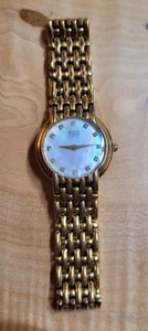 ESQ By Movado Ladies Vintage 1990's Gold Wrist Watch Mother of Pearl Dial - Picture 1 of 10