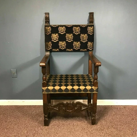 Antique Spanish / Masonic Style Throne Chair Cover