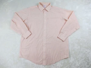 Brooks Brothers Shirt Mens Large Orange Striped Button Up Long Sleeve Casual* - Picture 1 of 9