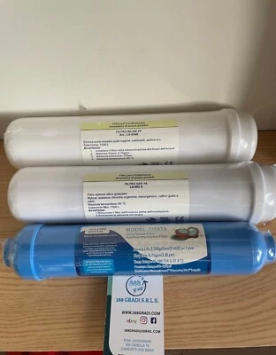 FILTRI kit di ricambio OSMOSI Inversa depuratore Filtro acqua osmosi 3 pezzi t33 - Image 1 of 4