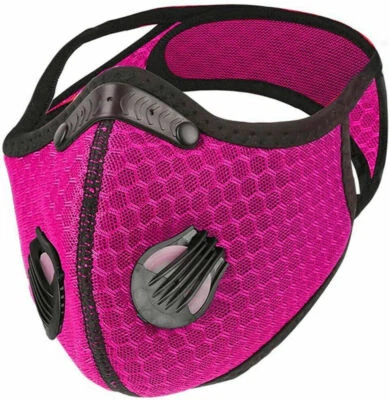 Face Mask with Active Carbon Filter Breathing Valves Reusable Cycling Sport Mesh - Image 1 of 4