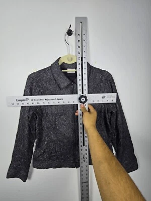 Chico's Jacket Womens Size 0 Black Silk Tincture Long Sleeve Collar Full Zipper - Image 1 of 4