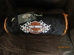 Harley Davidson Fleece gefütterte andere Seite wasserdichte Picknickdecke 56"x53" - Bild 1 von 4