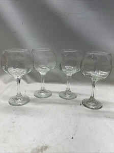 Libbey Chivalry Clear Glass Whiskey Sour Wine Goblets Glasses Set Of 4 Vintage - Picture 1 of 5