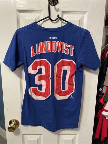Henrik Lundqvist New York rangers hockey Reebok men’s blue shirt size small Cover