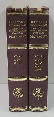 Funk Wagnalls Standard + Britannica World Language Dictionaries Vol. 1 & 2 (A-Z) - Image 1 of 4