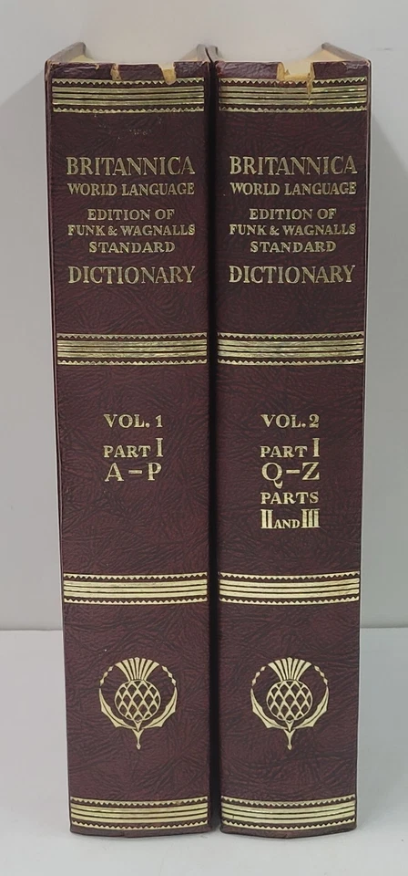 Funk Wagnalls Standard + Britannica World Language Dictionaries Vol. 1 & 2 (A-Z) - Image 1 of 4