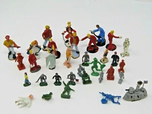 33 Vintage Small Toy Figures Metal and Plastic Gas Station Workers Captain Hook - Picture 1 of 12