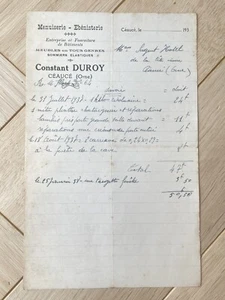 Ancienne Facture Menuiserie Ebenisterie - Céaucé Orne Duroy 1930 - Picture 1 of 1