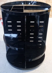 Masirs 360 Rotating Makeup Organizer Adjustable Shelf Height Countertop Black - Picture 1 of 9