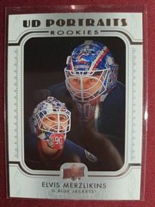 Elvis Merzlikins UD PORTRAITS ROOKIES 2019-20 Upper Deck #P-91 Blue Jackets