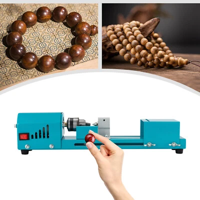 Mini Lathe Beads Polisher Machine Wood Woodworking Cutting Home DIY Grinder Tool - Image 1 of 4