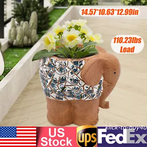 Animal Plant Pot Cute Elephant Shape Planter With Drainage Hole Flower Pot US - Picture 1 of 18