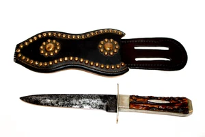 Antique Wostenholm IXL Knife Civil War Bowie Hunters Companion Coffin Handle - Picture 1 of 14