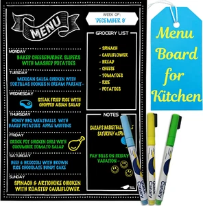 Magnetic Menu Board for Kitchen Fridge with Neon Chalk Markers - Latest Easy to - Picture 1 of 12