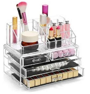 SCATOLA CONTENITORE ESPOSITORE PORTEOGGETTI COSMETICA ORGANIZER PORTA TRUCCHI - Immagine 1 di 2