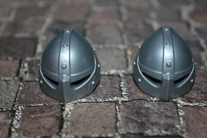 Playmobil Hats " Knight Silver Slotted " 2 Piece Knight World - Picture 1 of 3