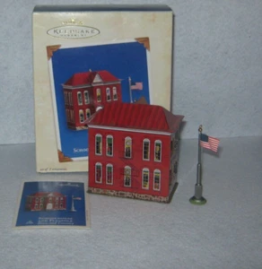 Hallmark Ornament - Town & Country Series - Schoolhouse & Flagpole - Dated 2003 - Picture 1 of 7