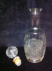 Clear Cut Glass Cross Hatch Diamond MOGEN DAVID DDECANTER Empty Wine Bottle 5982 - Picture 1 of 7