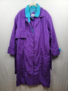 BRAEFAIR Women's PURPLE/BLUE TRENCH Coat RAIN Jacket - Picture 1 of 12
