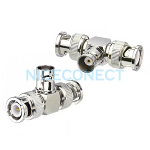1x Adapter BNC Female to Dual BNC Male Plug Adapter Splitter Connector T-Shaped - Picture 1 of 5