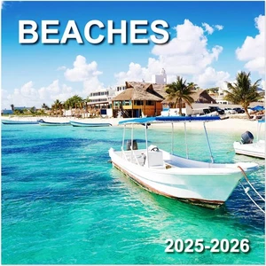 Beaches Calendar 2025-2026 from July 2025 - December 2026, 12" x 24" Opened 1... - Picture 1 of 6
