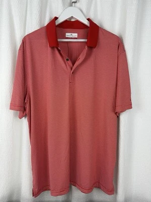 Рубашка поло Grand Slam Performance мужская размер XL оранжевые белые полоски полиэстер - Изображение 1 из 3