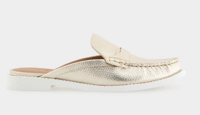 New Aerosoles Comfortable Women's Mules in Gold Metallic Pebbled Leather - Image 1 of 4