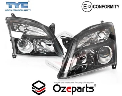 Set / Pair LH+RH Head Light Lamp (Black) For Holden Vectra ZC CDXi 2003~2006 - Image 1 of 4