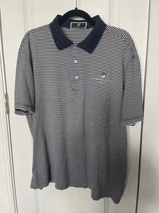Camisa Polo Seabrook Island Club Azul Marino Algodón Supima Manga Corta Rayas Grande - Imagen 1 de 6