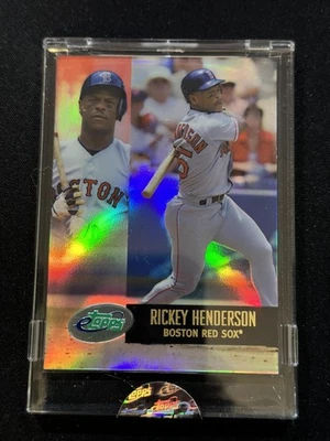 2002 Topps eTopps #95 Rickey Henderson Red Sox In Hand - Image 1 of 2