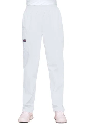 Cherokee Workwear Scrubs 4200 WHTW Pull On Cargo Scrub Pant in WHITE - Image 1 of 4
