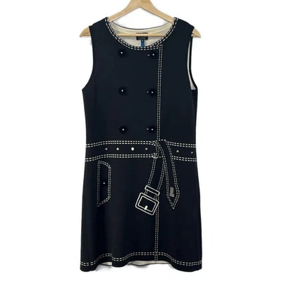 Подлинный LANVIN коллекции - черный кремовый женское платье - Изображение 1 из 4