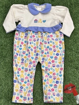 Osos alfabeto vintage TKS bebé niña de una pieza 24 meses hechos en Hong Kong años 90 Foto 1 de 4