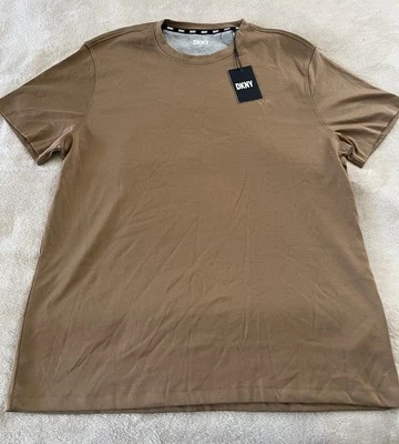 Camiseta masculina manga curta gola redonda mistura de algodão DKNY LC nova com etiquetas grande - Imagem 1 de 4