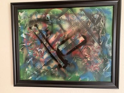 ORIGINAL 80'S ABSTRACT GRAFFITI SPRAY PAINTING N.Y. ROSARIO PROVENZA  #60 - Image 1 of 4
