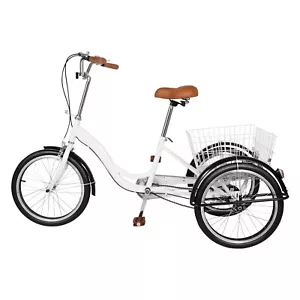 20" Tricycle 3 Räder Fahrrad Dreirad Erwachsene mit Kindersitz & Einkaufskorb DE - Bild 1 von 15