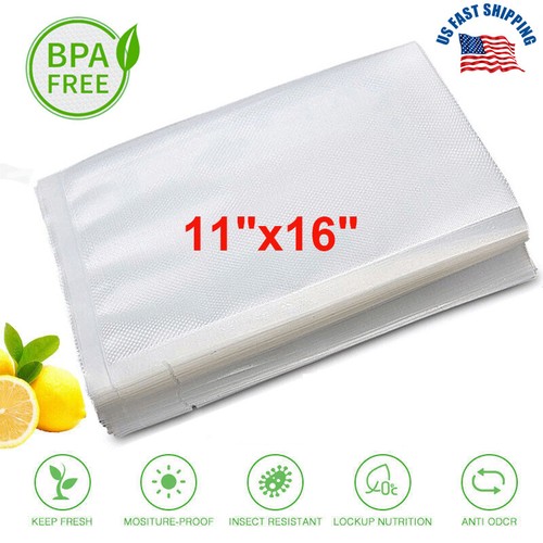 100 Quart Vacuum Sealer Bags 11x16 inch Embossed Food Saver Storage FDA